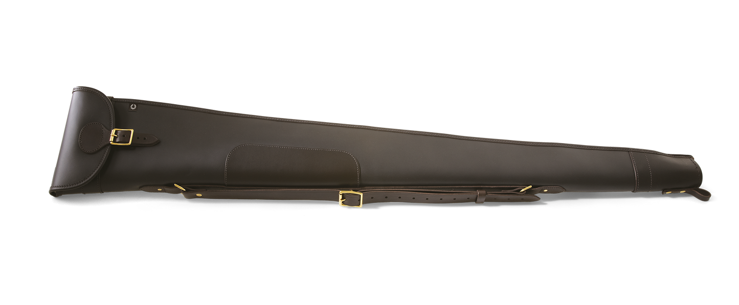 CROOTS BYLAND LEATHER SHOTGUN SLIP/COVER WITH FLAP AND ZIP