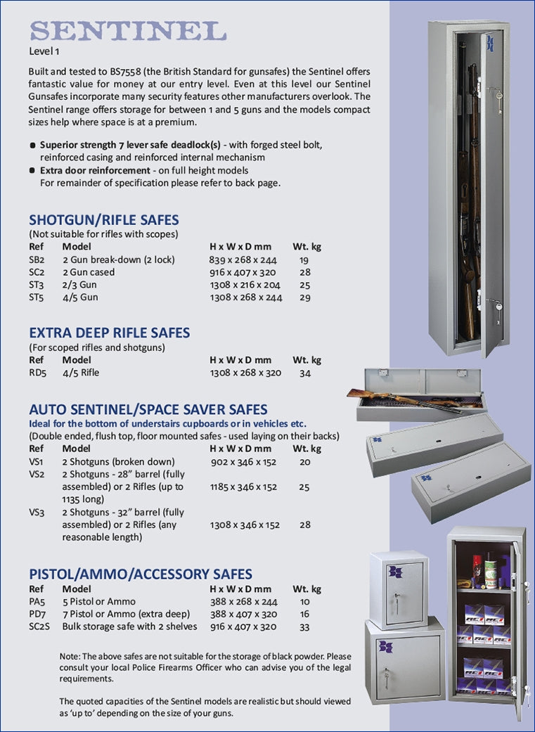 Brattonsound ST3 Sentinel Gun Safe - 2/3 Gun Full Size.