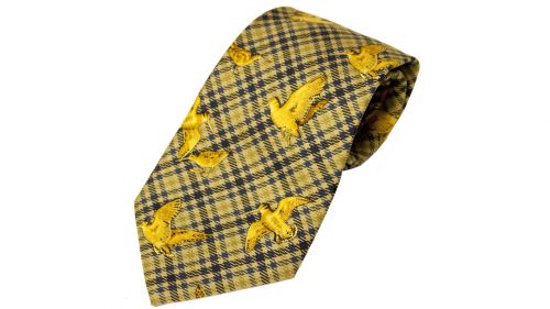 No.24 Tie Green Woodcock Silk by Bisley