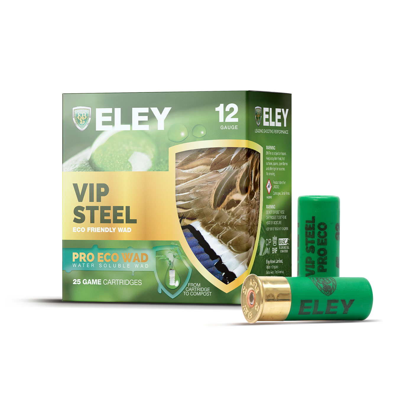 12B Eley VIP Steel Pro Eco Wad 4 or 5 Shot 32 Gram 2 3/4" Case