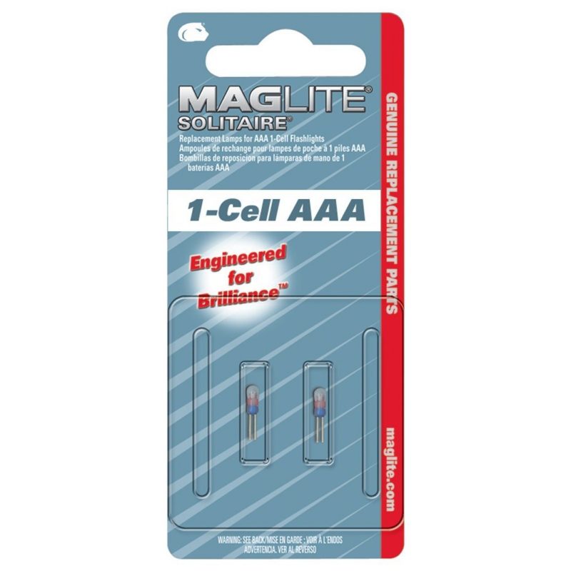 Genuine Maglite Solitaire 1x AAA replacement bulbs twin pack Solitaire