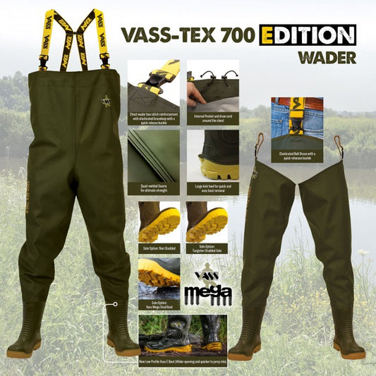 Vass-Tex 700E Chest Wader with Studded Sole